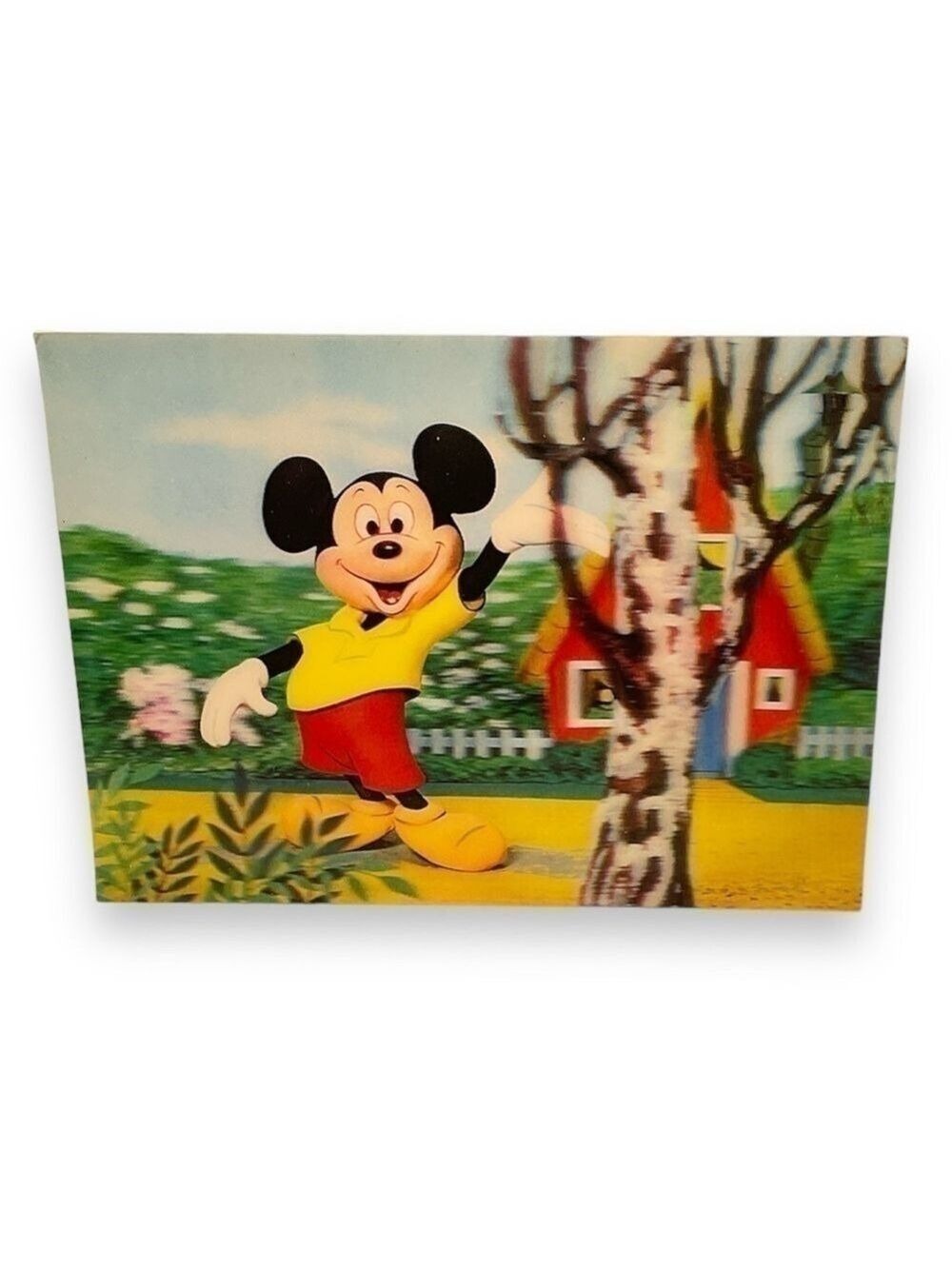 Disney Mickey Mouse Lenticular Postcard Vintage Japan